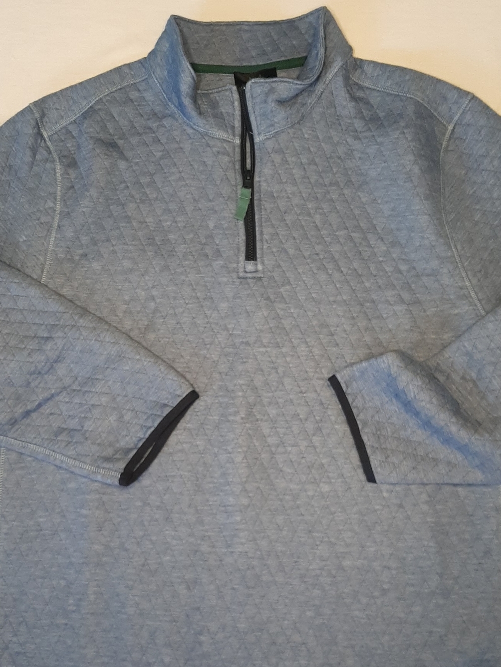 Magaschoni XXL Soft Quilted Half Zip Front Shirt Light Blue NWT